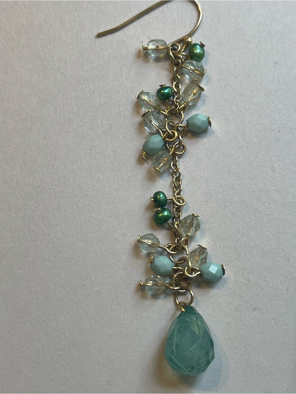 Delicate Aqua Teardrop Dangle Earrings - Women Jewelry - Picture 4 of 4